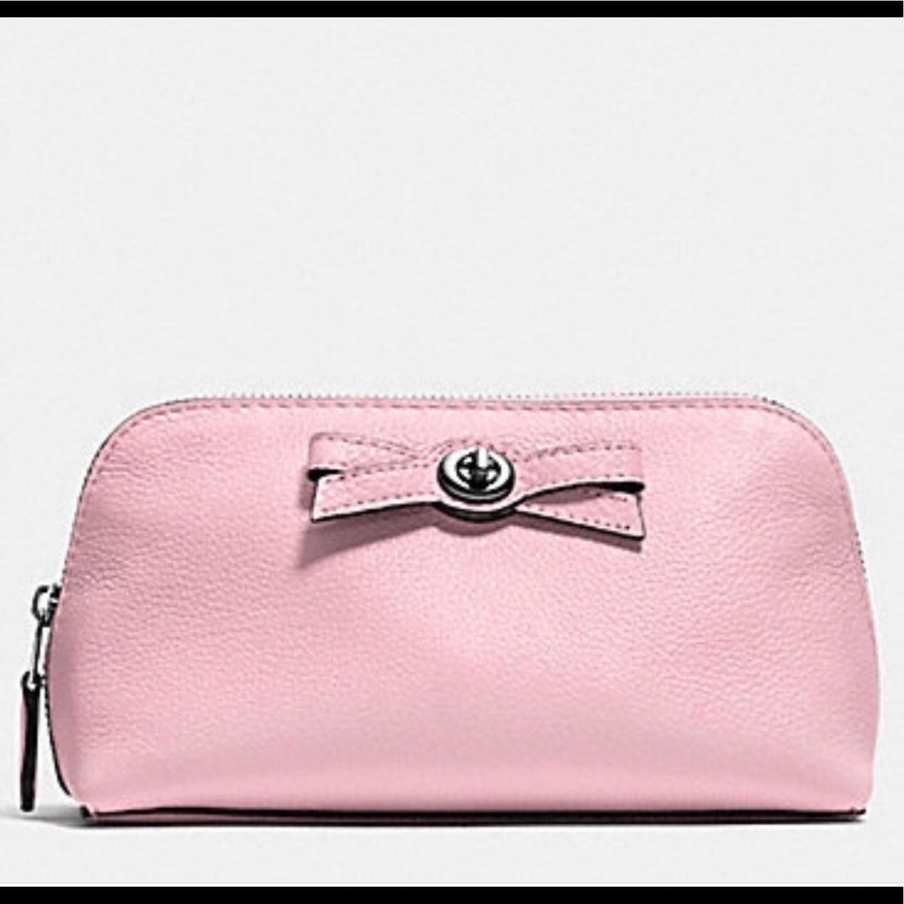 VGUC Coach Turnlock Bow Cosmetic Case 17 F53423
